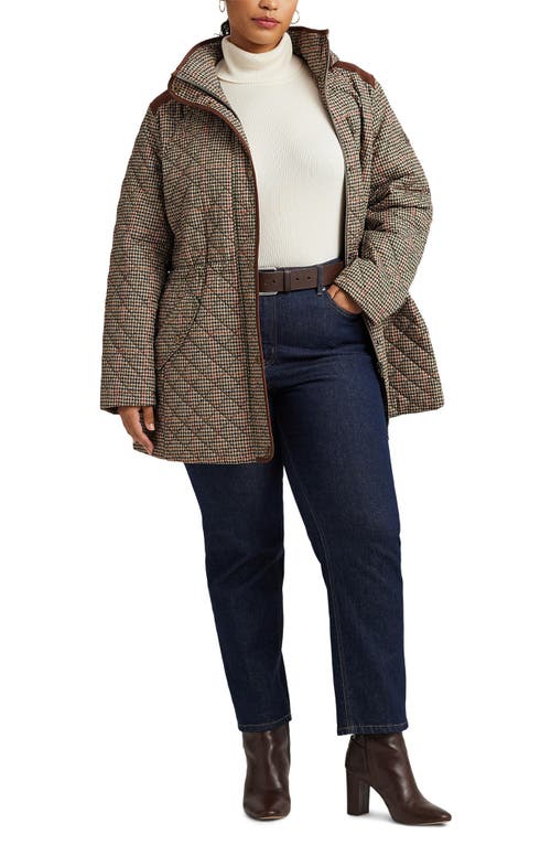 Ralph Lauren Lauren Hooded Quilted Jacket In Brown
