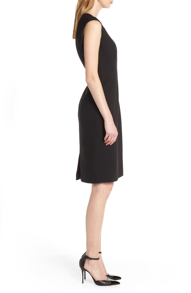 Tahari Star Neckline Crepe Sheath Dress, Alternate, color, 