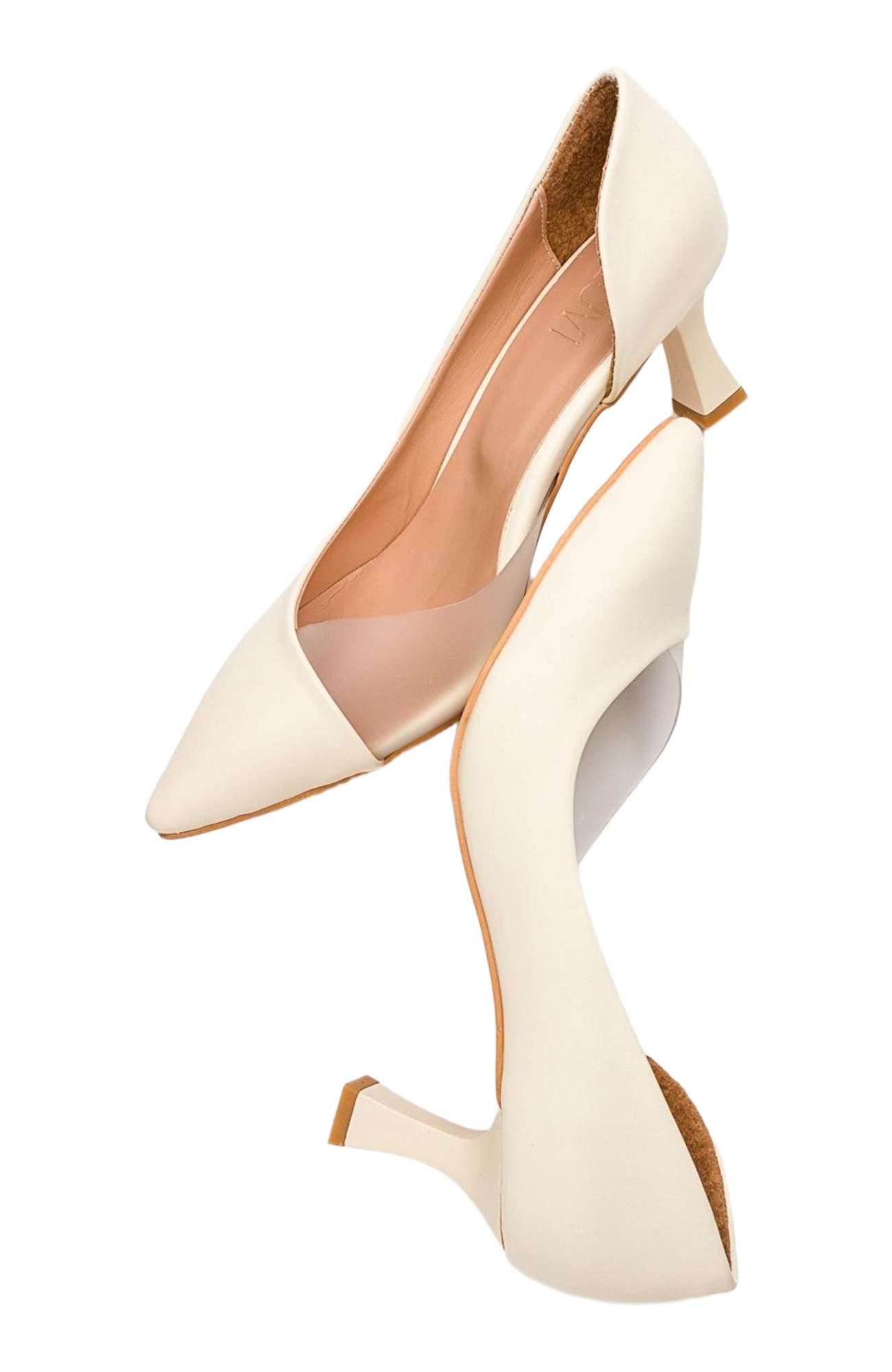 Vera Pointed Toe Pump, Alternate, color, Cream Faux Leather