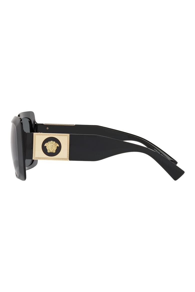 54mm Rectangle Sunglasses, Alternate, color, BLACK/ DARK GREY