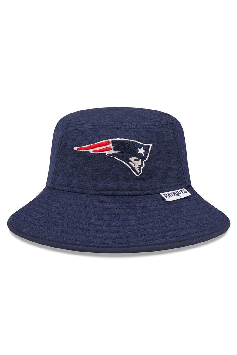 Men's New Era Heather Navy New England Patriots Bucket Hat, Main, color, Navy