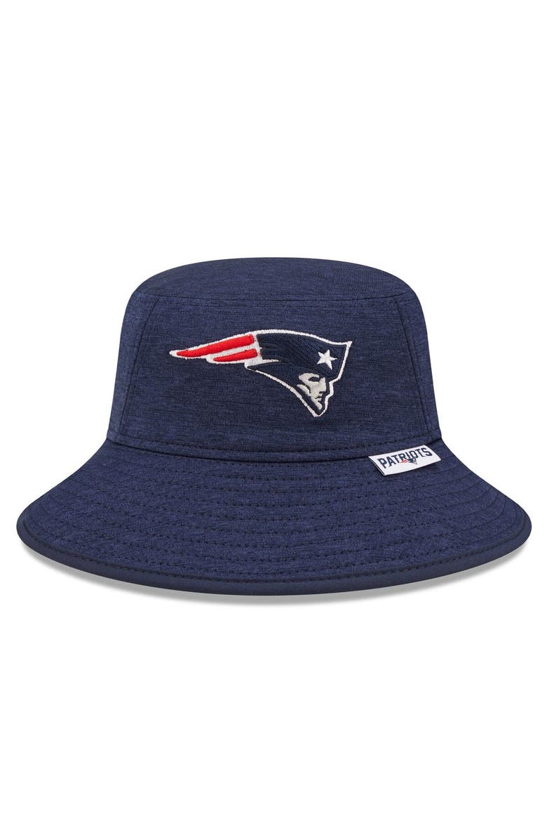 New Era Men's New Era Heather Navy New England Patriots Bucket Hat, Main, color, 