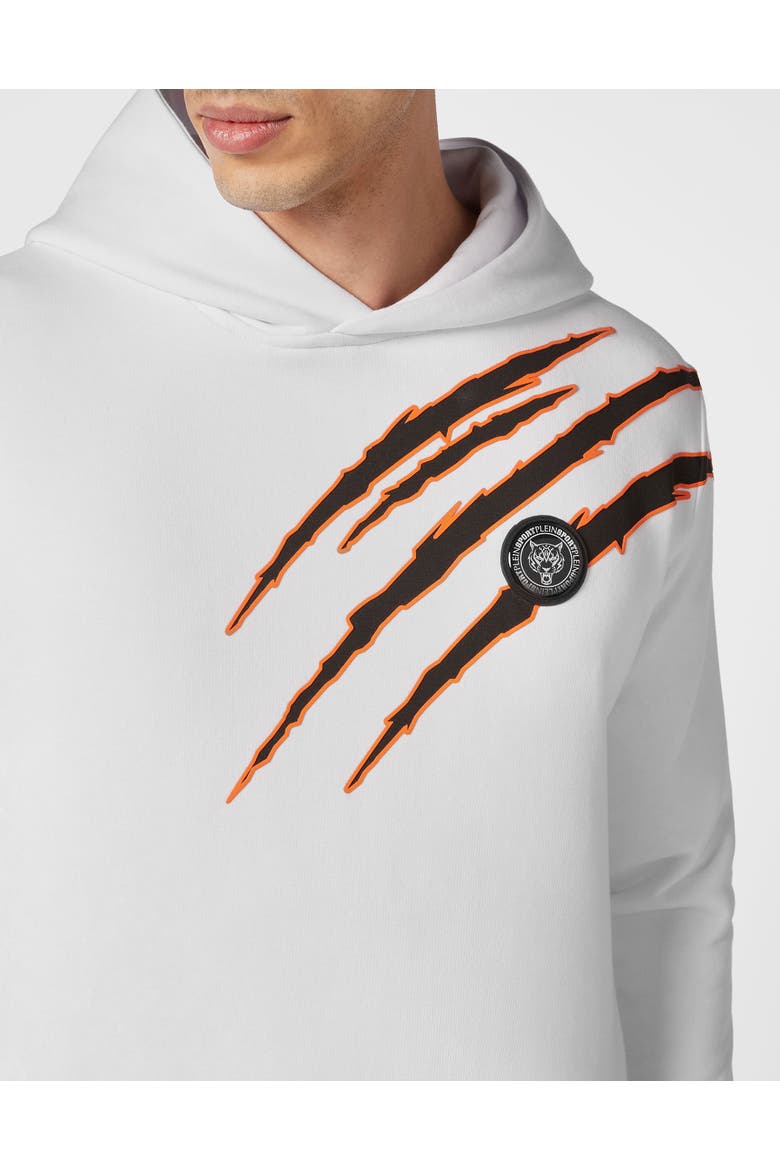 Hoodie Sweatshirt Scratch Men, Alternate, color, white