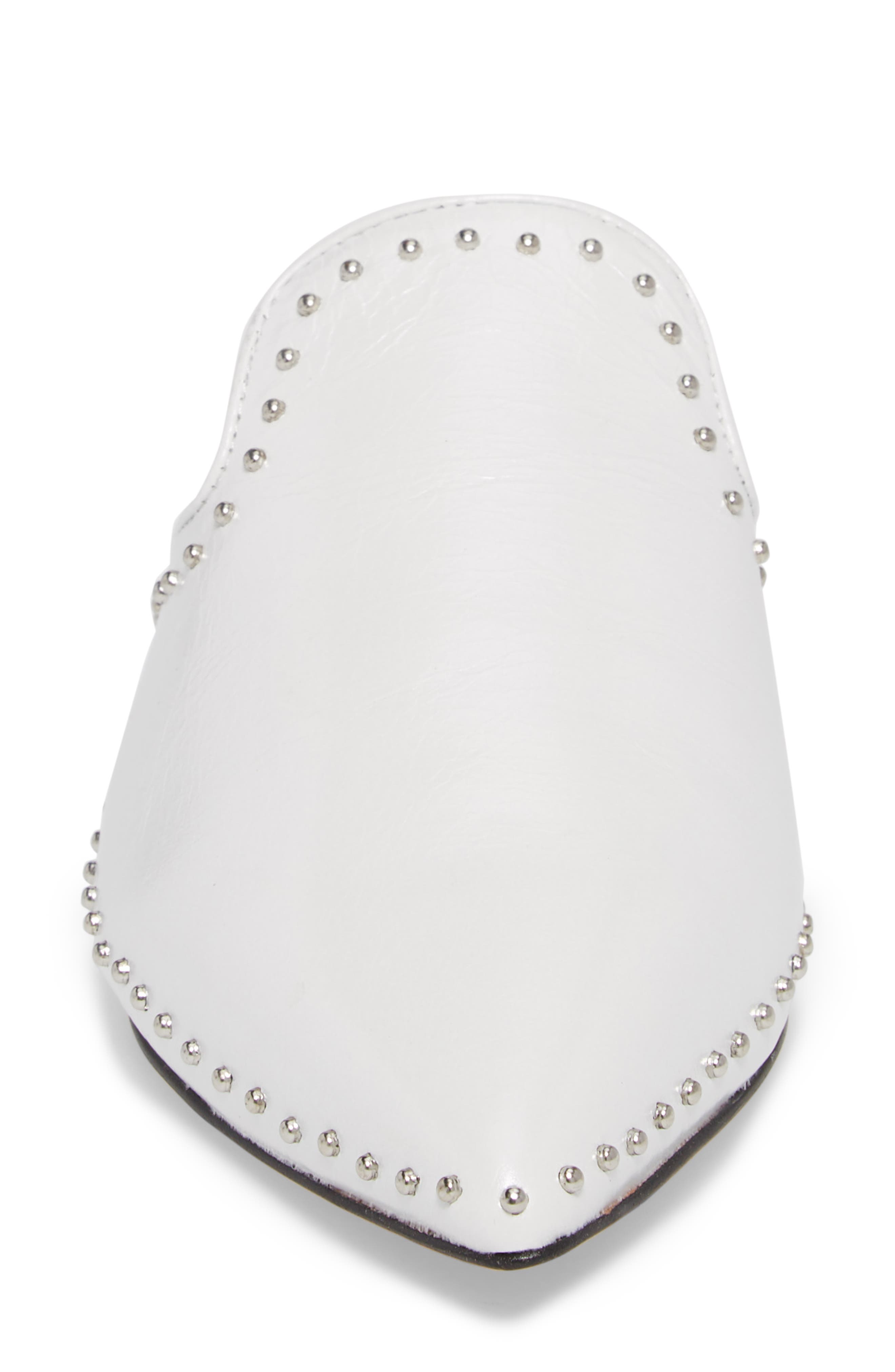 Chamille Studded Mule, Alternate, color, WHITE LEATHER