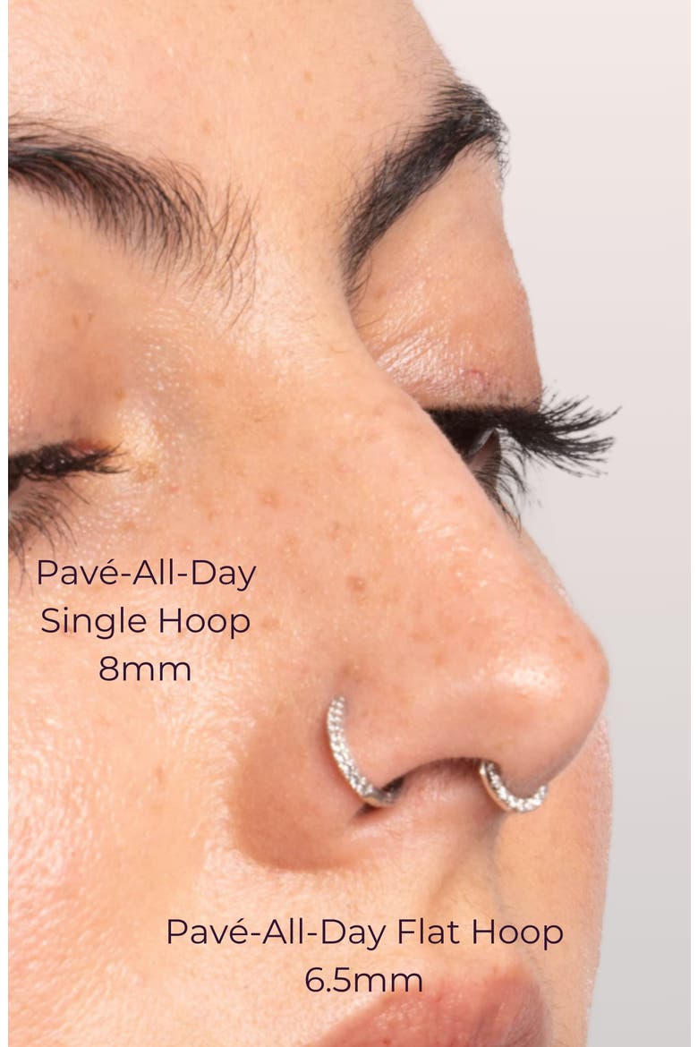 Pavé-All-Day Single Hoop, Alternate, color, Silver