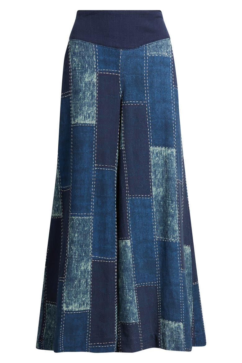 Patches Wide Leg Jeans, Alternate, color, INDIGO PATCHWORK