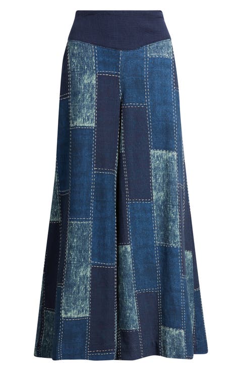 Patches Wide Leg Jeans