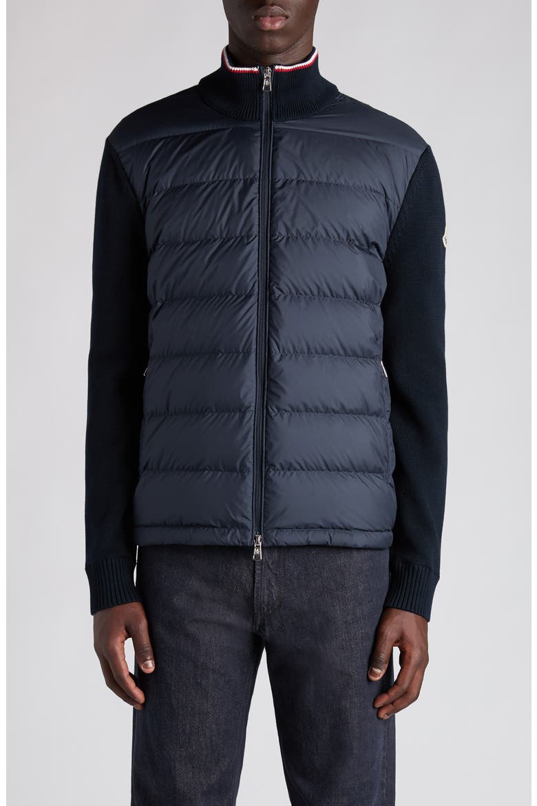 Padded Zip Cardigan, Main, color, OBSIDIAN BLUE
