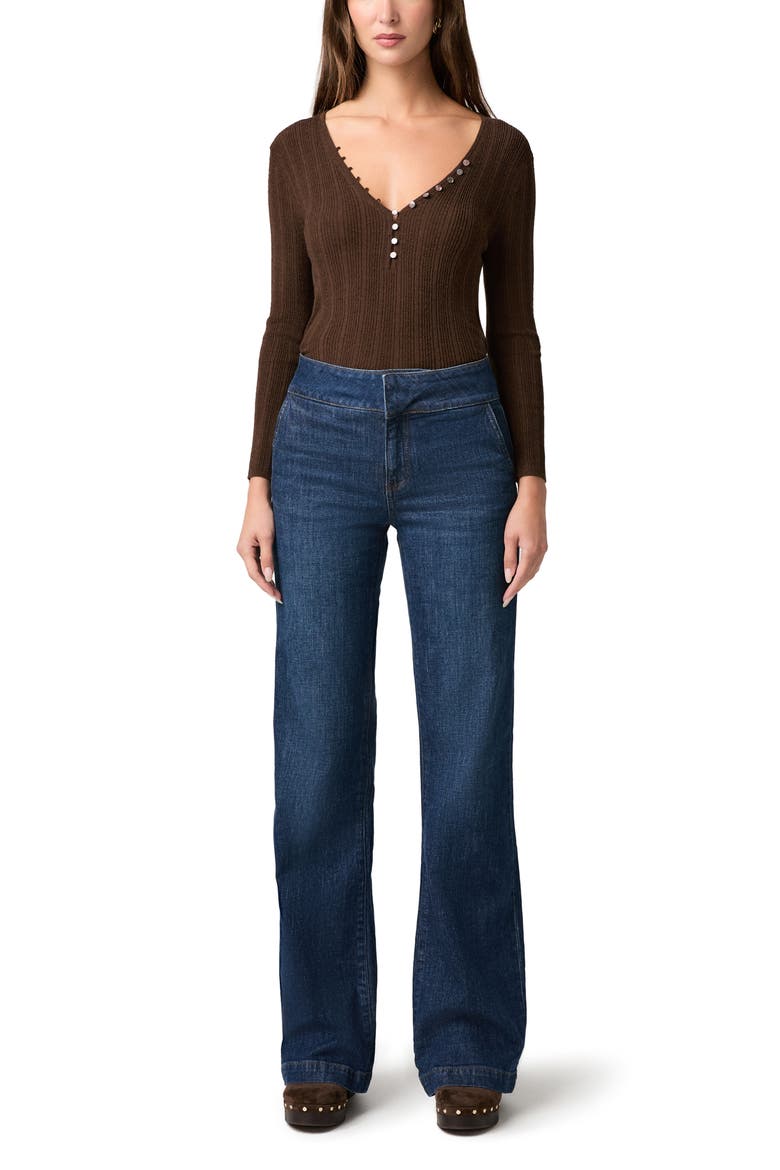 Ginnette Button Rib Sweater, Alternate, color, HICKORY