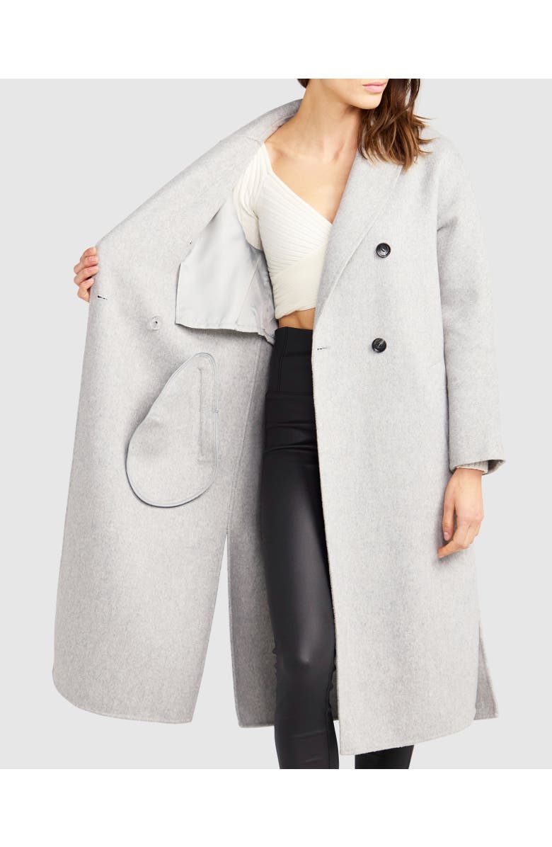 Belle & Bloom Guestlist Oversized Double Breasted Coat, Alternate, color, Grey Marle