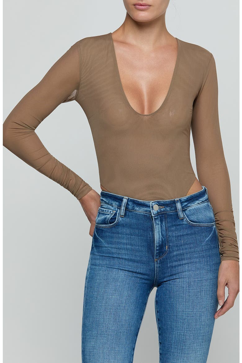 Thalassa High Cut Bodysuit, Main, color, CARDAMOM