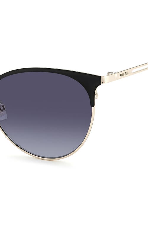 Fossil 55mm Gradient Cat Eye Sunglasses In Black