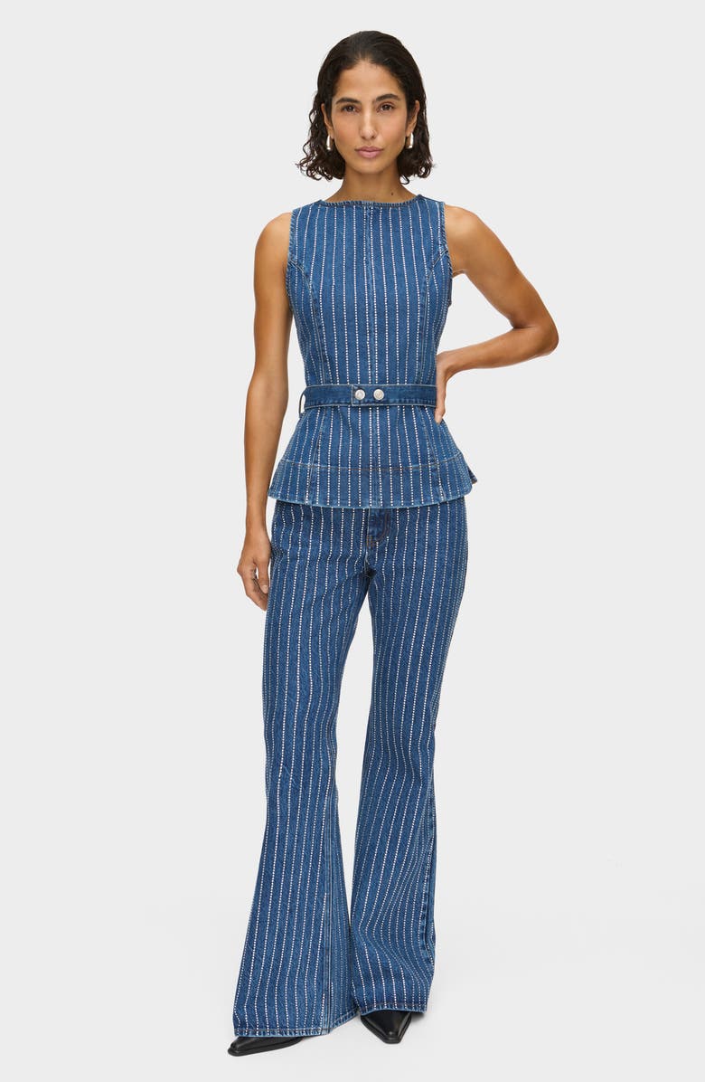 ALIGNE Diamante Flare Jeans, Alternate, color, Mid Blue