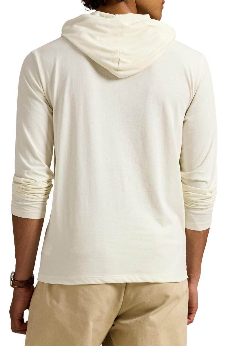 Polo Ralph Lauren Long Sleeve Cotton Jersey Hooded T-Shirt, Alternate, color, Parchment Cream