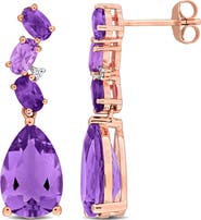 Julianna B. Amethyst & Diamond Drop Earrings 10k