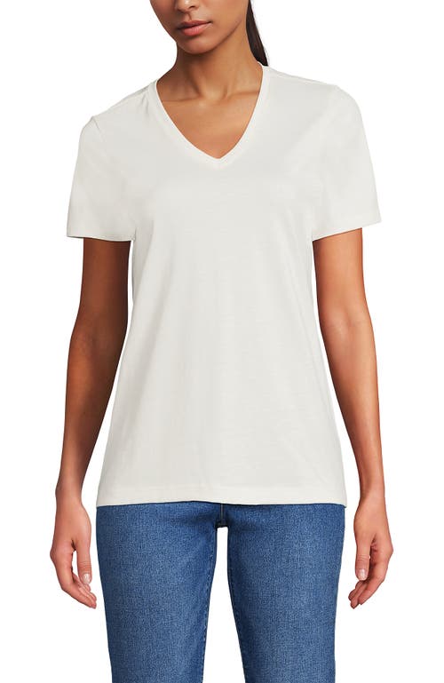 Lands' End Supima Cotton V-neck T-shirt In White