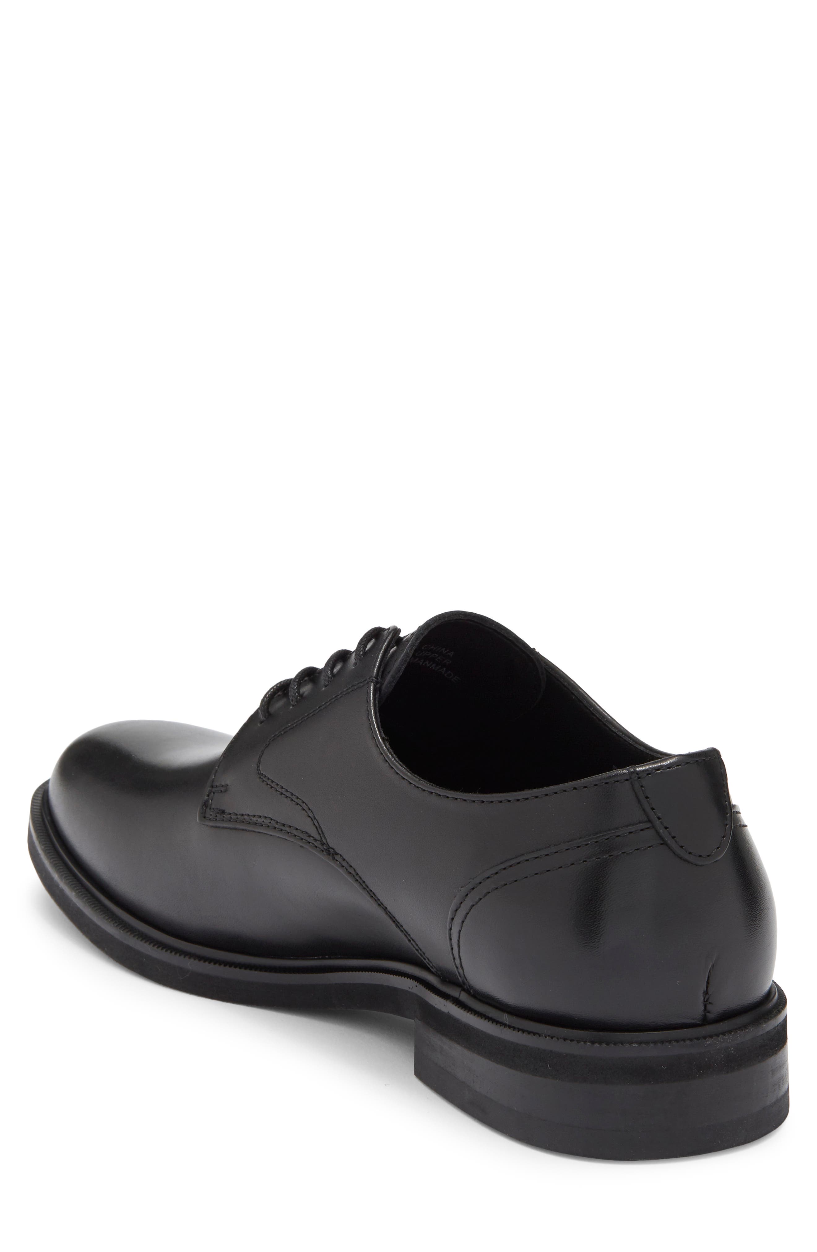 NORDSTROM RACK Reid Plain Toe Derby, Alternate, color, Black Leather
