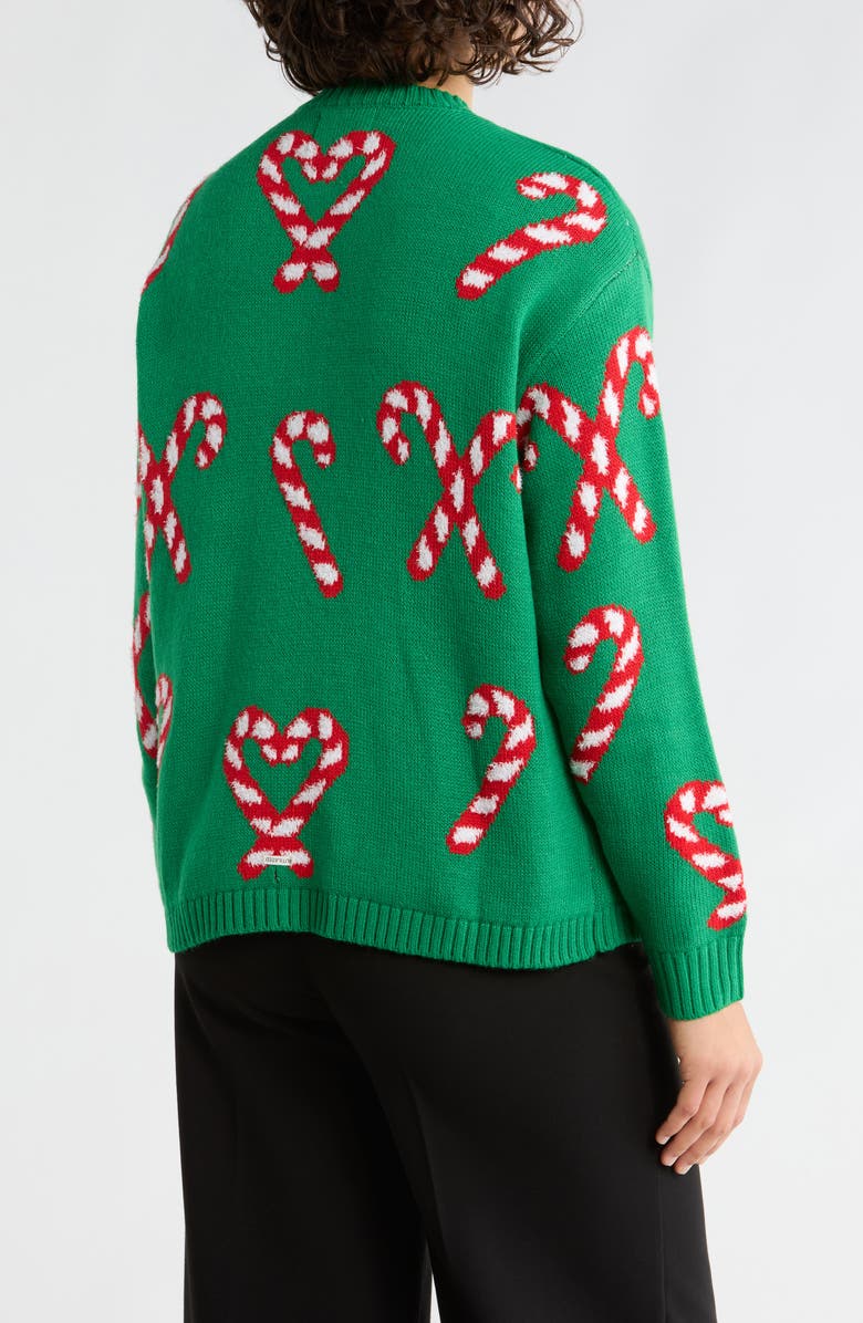 Vigoss Candy Cane Sweater, Alternate, color, Green Multi