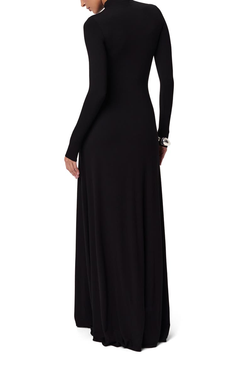 Naked Wardrobe Funnel Neck Long Sleeve Dress, Alternate, color, Black