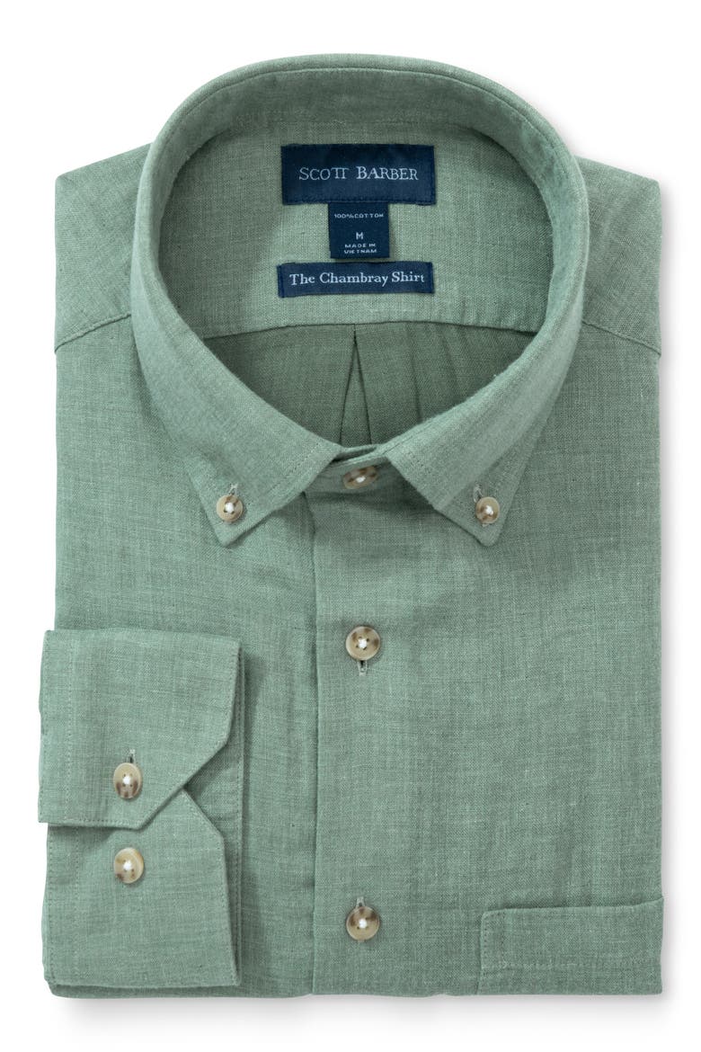 The Chambray Button-Down Shirt, Alternate, color, AGAVE