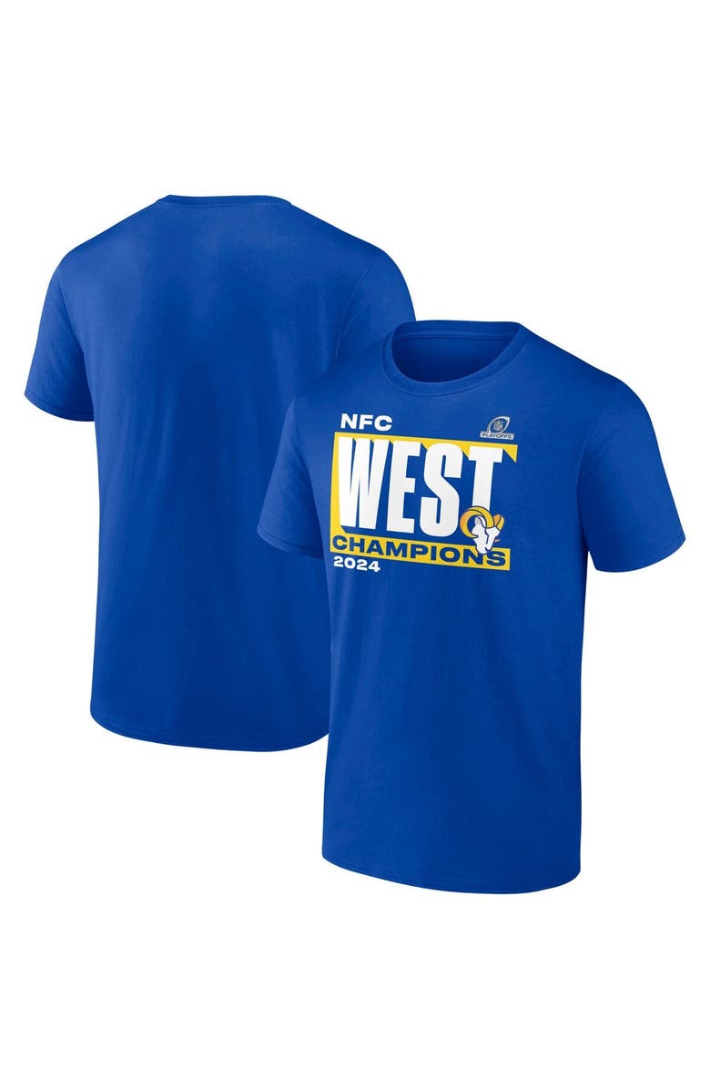 FANATICS Men's Fanatics Royal Los Angeles Rams 2024 NFC West Division Champions Conquer T-Shirt, Main, color, 