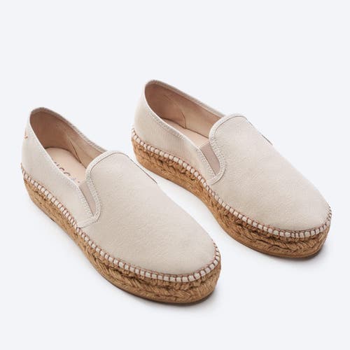 Viscata Castell Canvas Espadrille Platforms In Beige