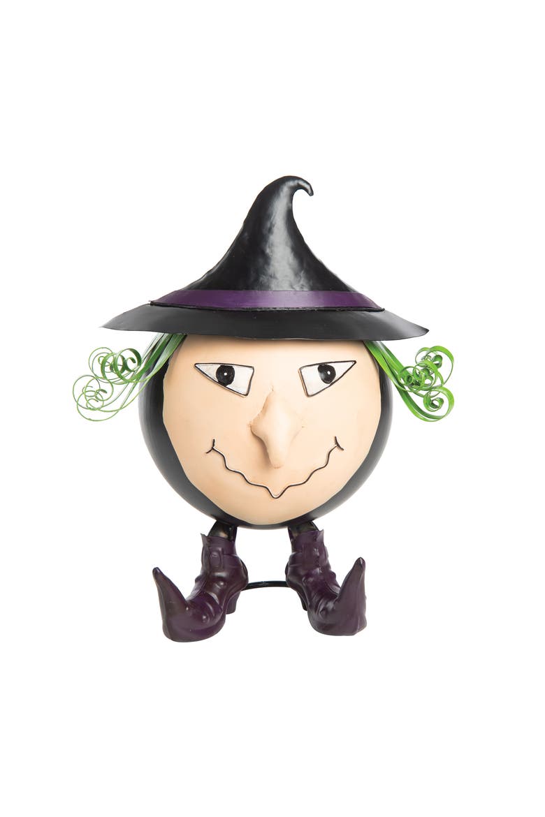 Witch Halloween Figure with Halloween Candy Halloween Bowl, Main, color, Black