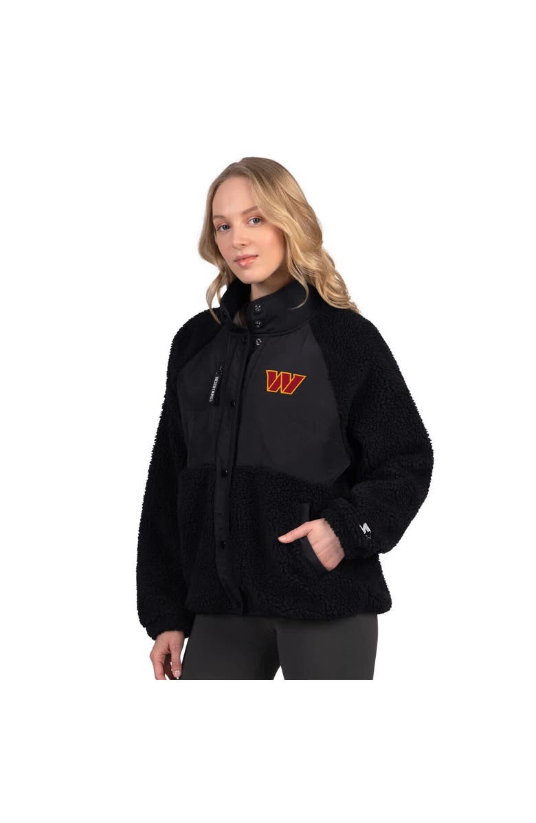 STARTER Women's Starter Black Washington Commanders On the Ball Sherpa Jacket, Main, color, Black