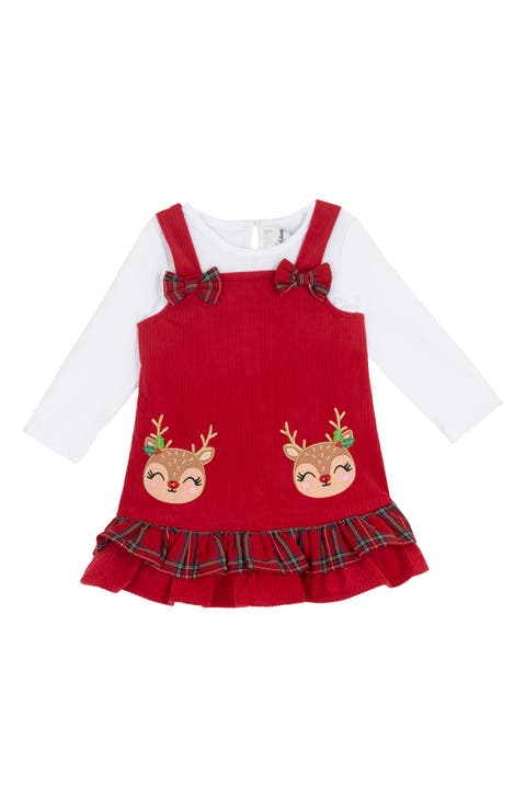 Reindeer Corduroy Dress & Bodysuit Set (Baby)