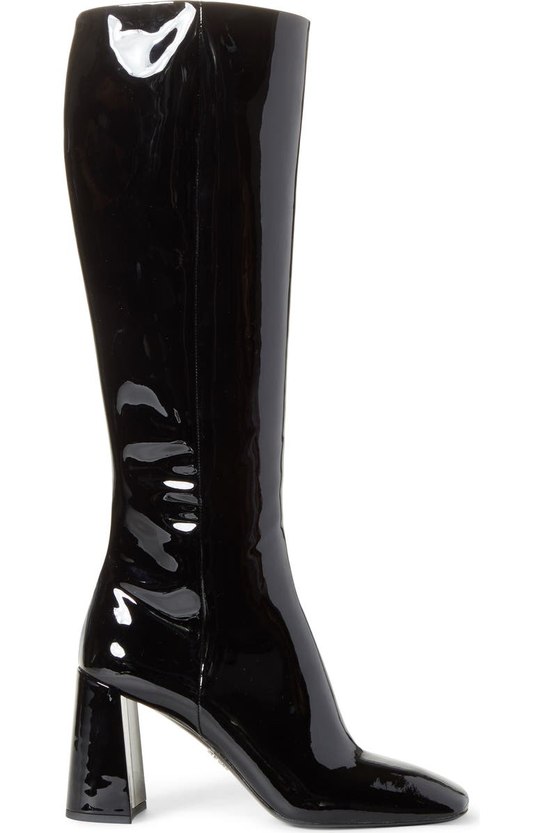 Prada Square Toe Knee High Boot, Alternate, color,