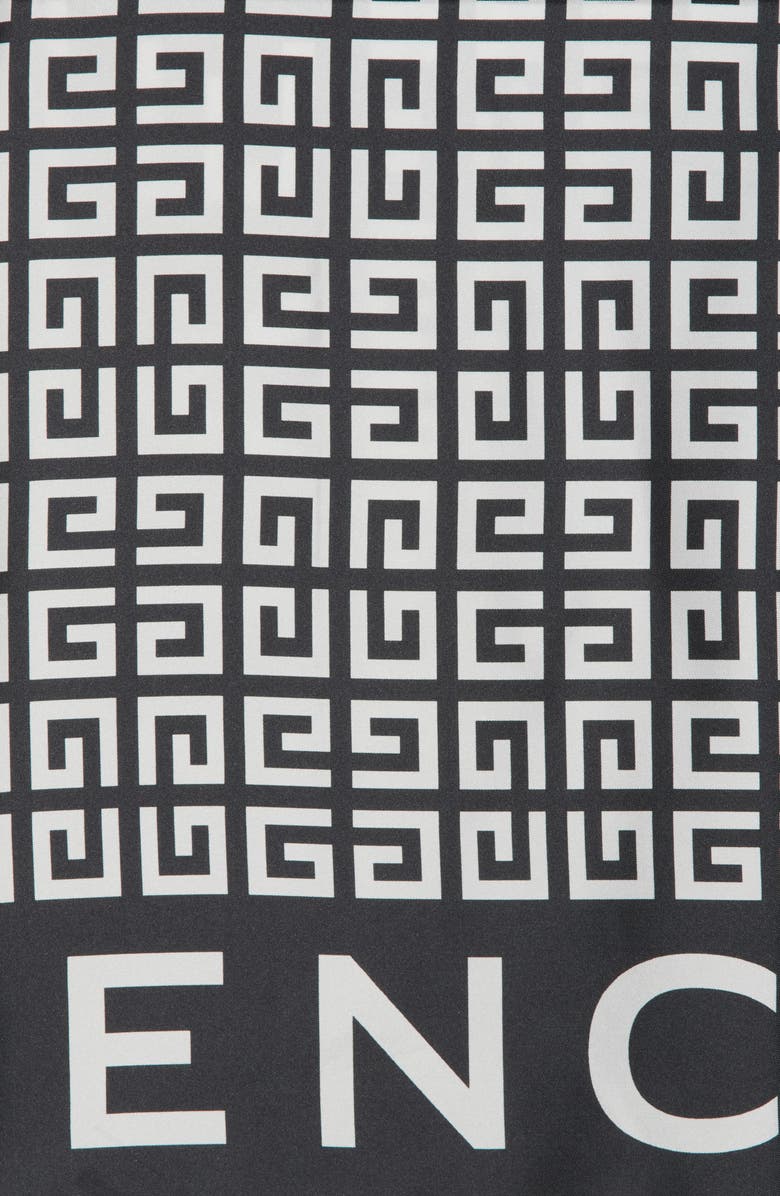Givenchy 4G Small Silk Square Scarf, Alternate, color, Graphite / White
