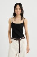 Brunello Cucinelli Fluid twill top with monili