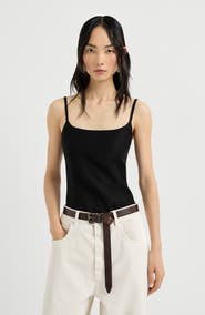 Brunello Cucinelli Fluid twill top with monili