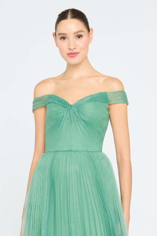 Theia Lisbeth Pleated Gown