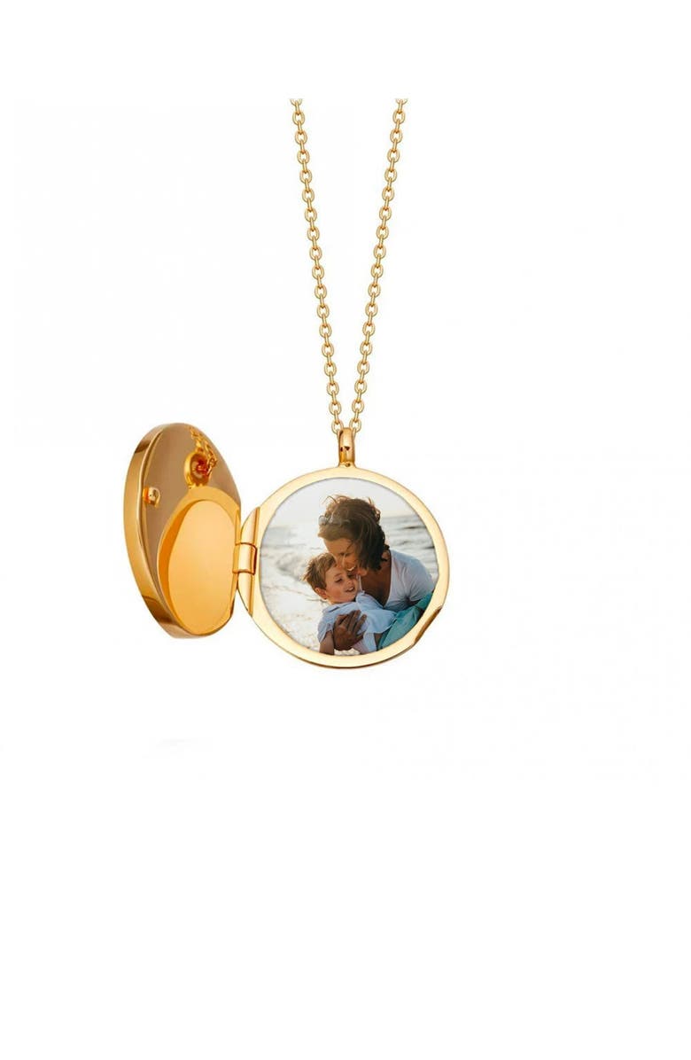 Astley Clarke Gold Large Polaris Mother of Pearl Locket Necklace, Alternate, color, Polaris