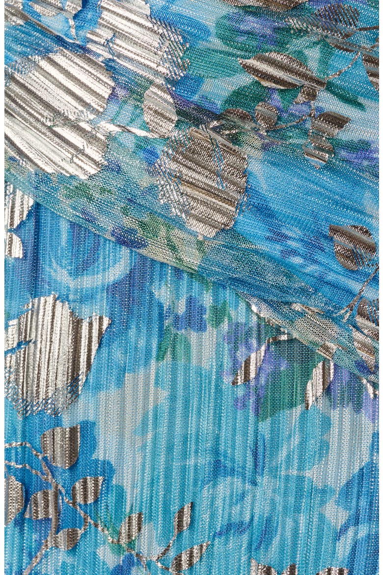 Foil Crinkle Gown, Alternate, color, BLUE MULTI