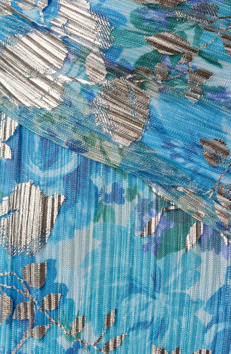 Adrianna Papell Foil Crinkle Gown, Alternate, color, 