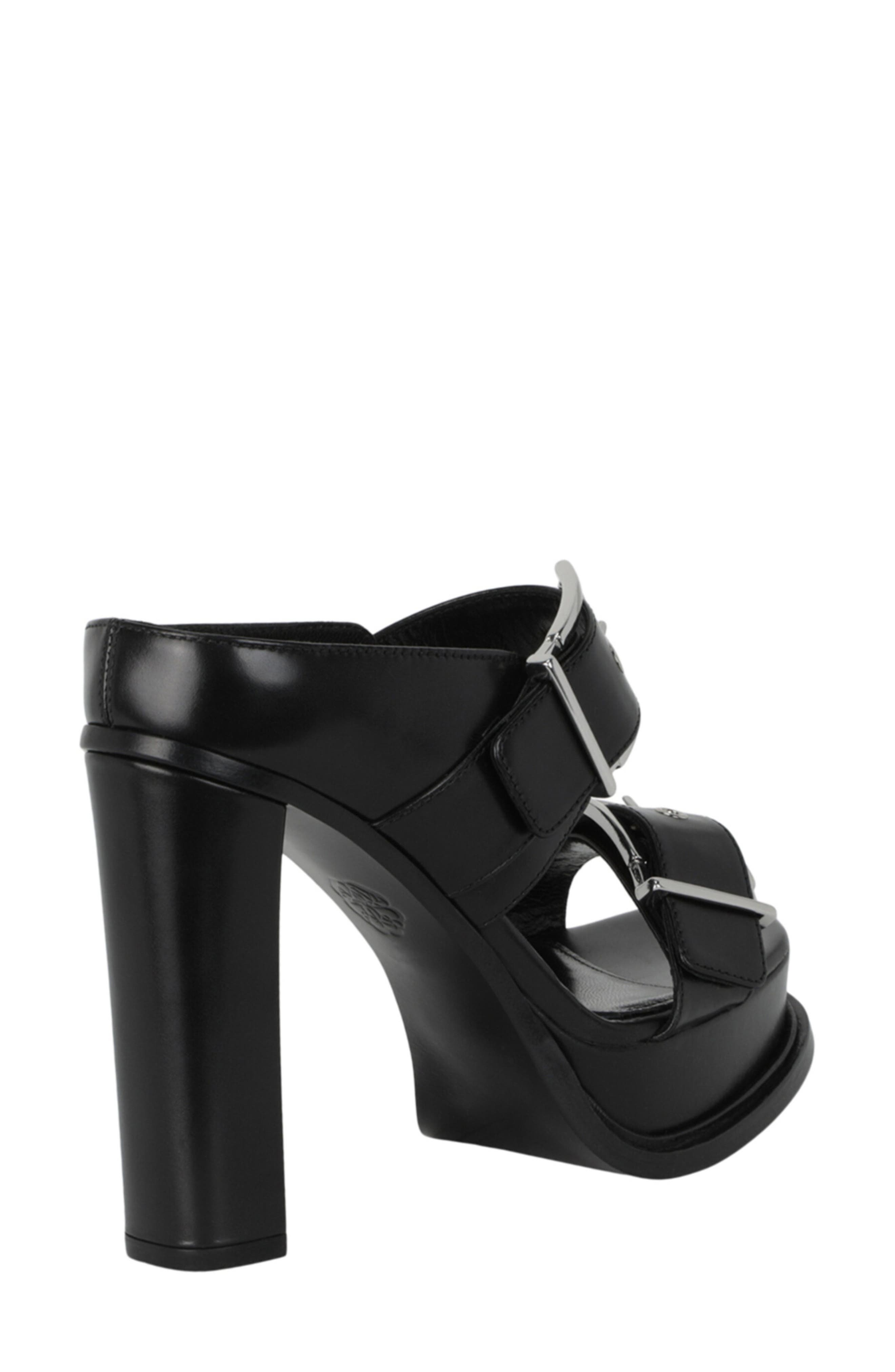 McQueen Boxcar Slide Sandal, Alternate, color, Black Silver