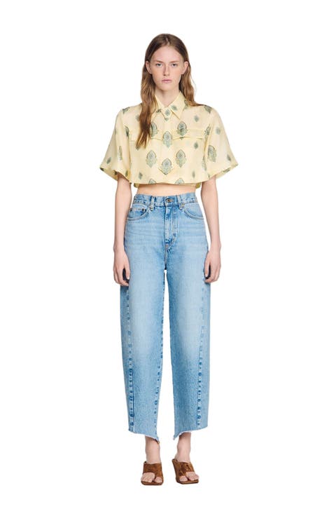 Paisley print crop top