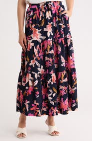 Caslon® Tiered Drawstring Maxi Skirt