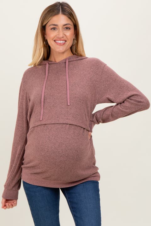 Double Layer Long Sleeve Nursing Hoodie
