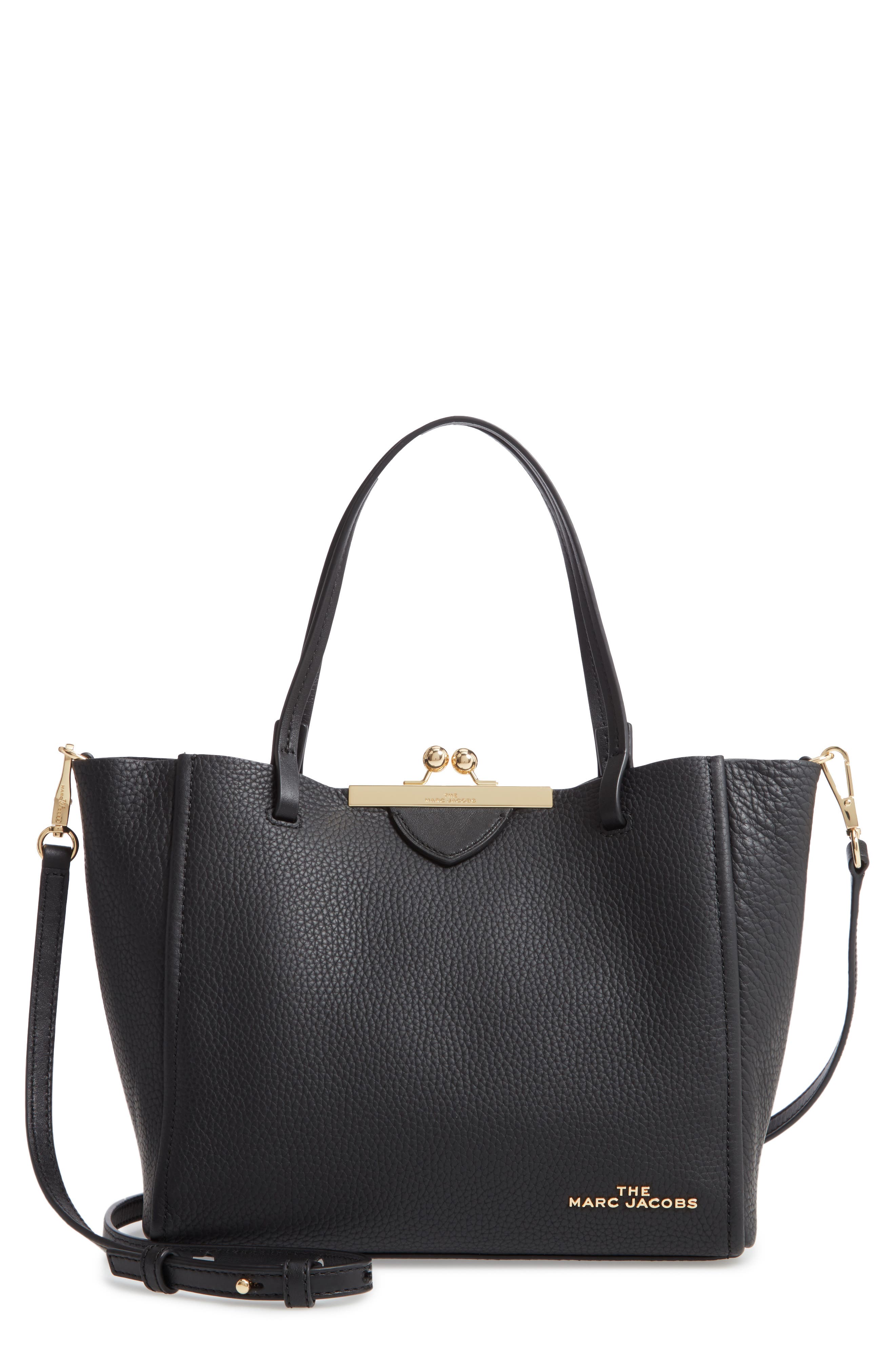 The Marc Jacobs The Kiss Lock Mini Leather Tote, Main, color, 