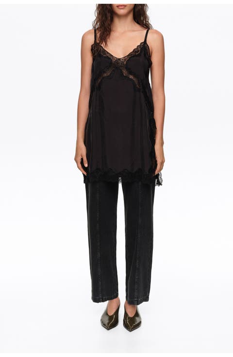 Straight Cropped Denim Trousers