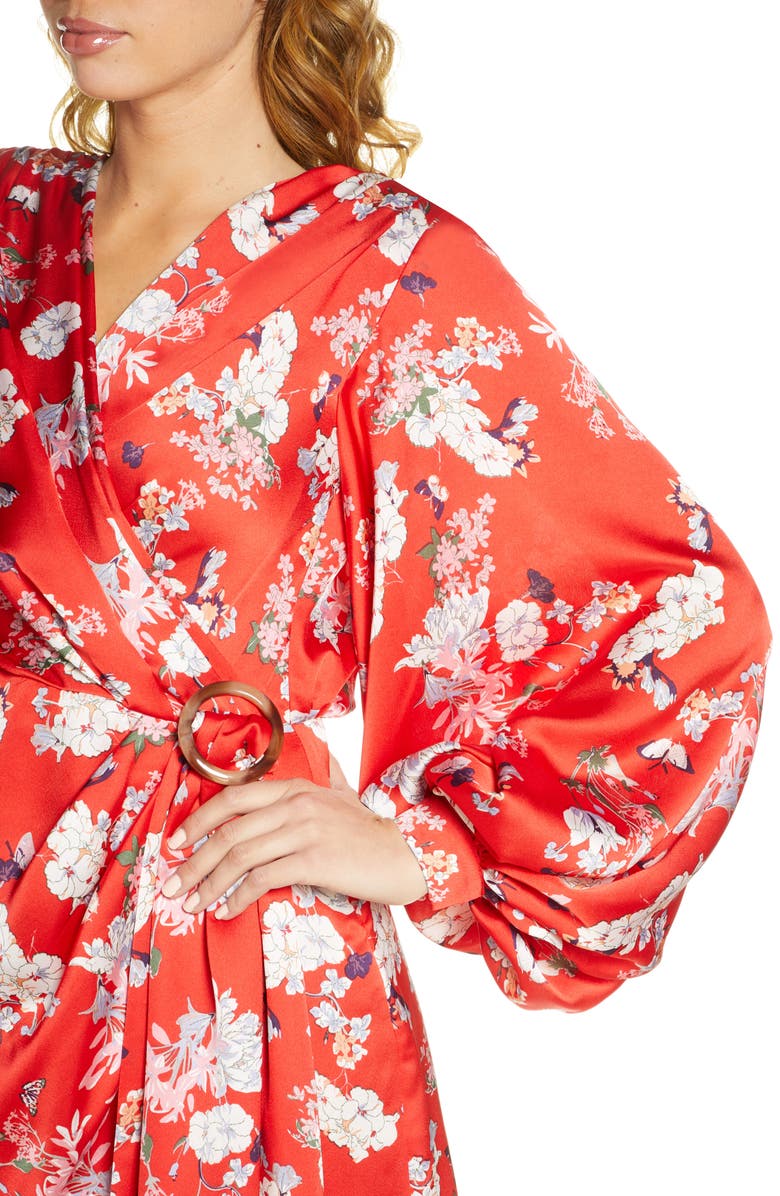 Bronx and Banco Tokyo Long Sleeve Silk Blend Minidress, Alternate, color, 