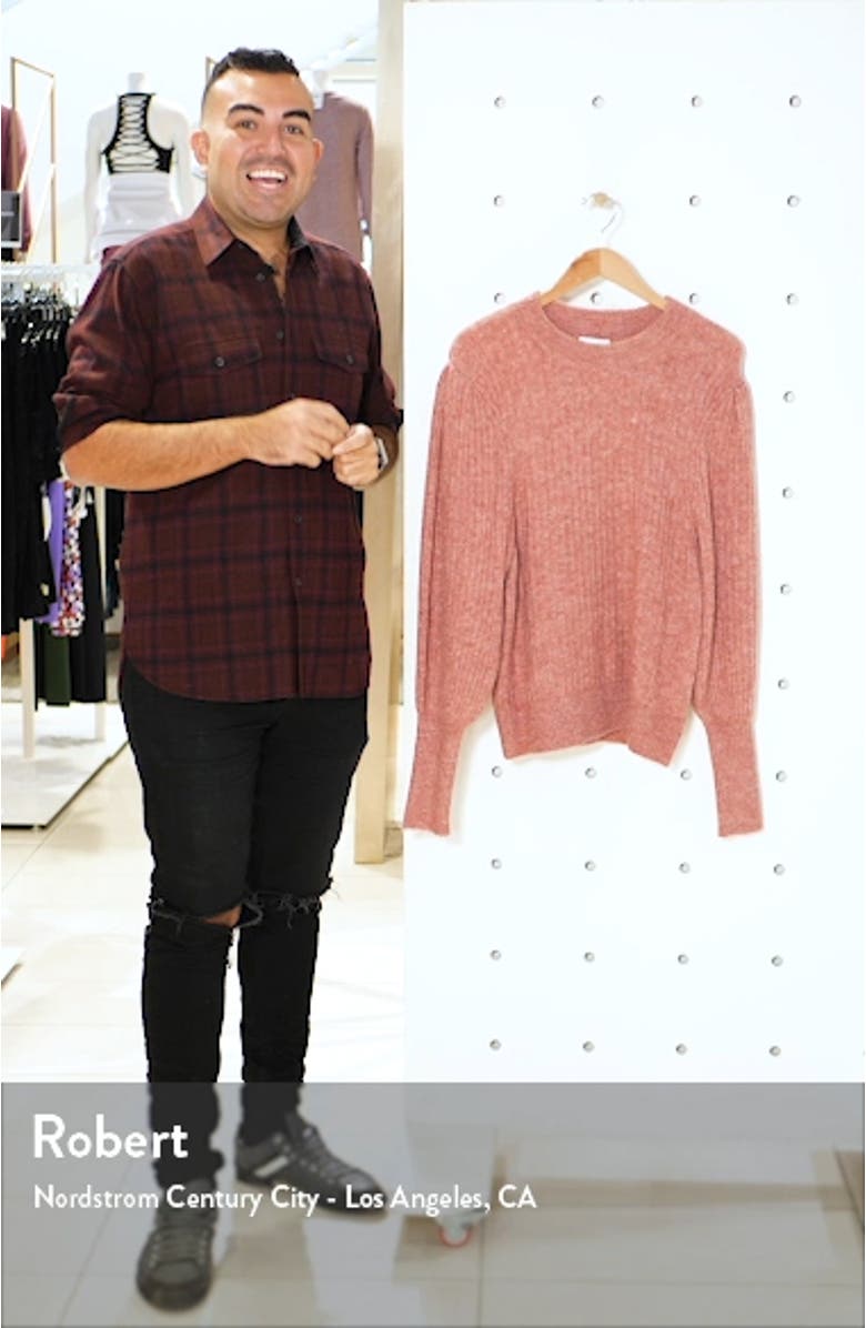 Ribbed Puff Shoulder Sweater, sales video thumbnail