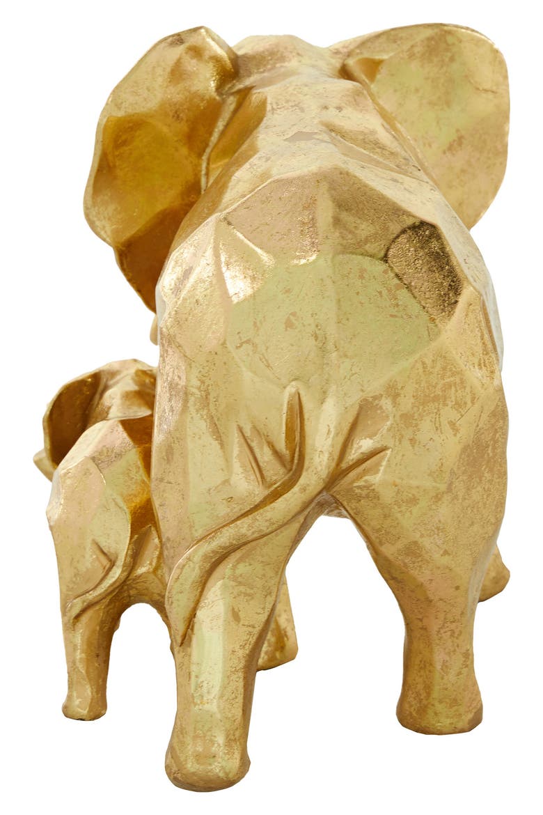 Goldtone Resin Modern Elephant Sculpture, Alternate, color, GOLD