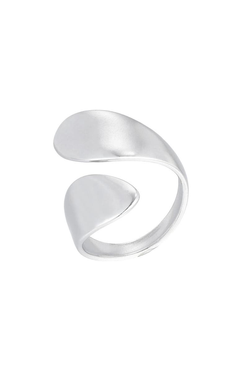 Adornia Stainless Steel Bypass Ring, Main, color, Silver