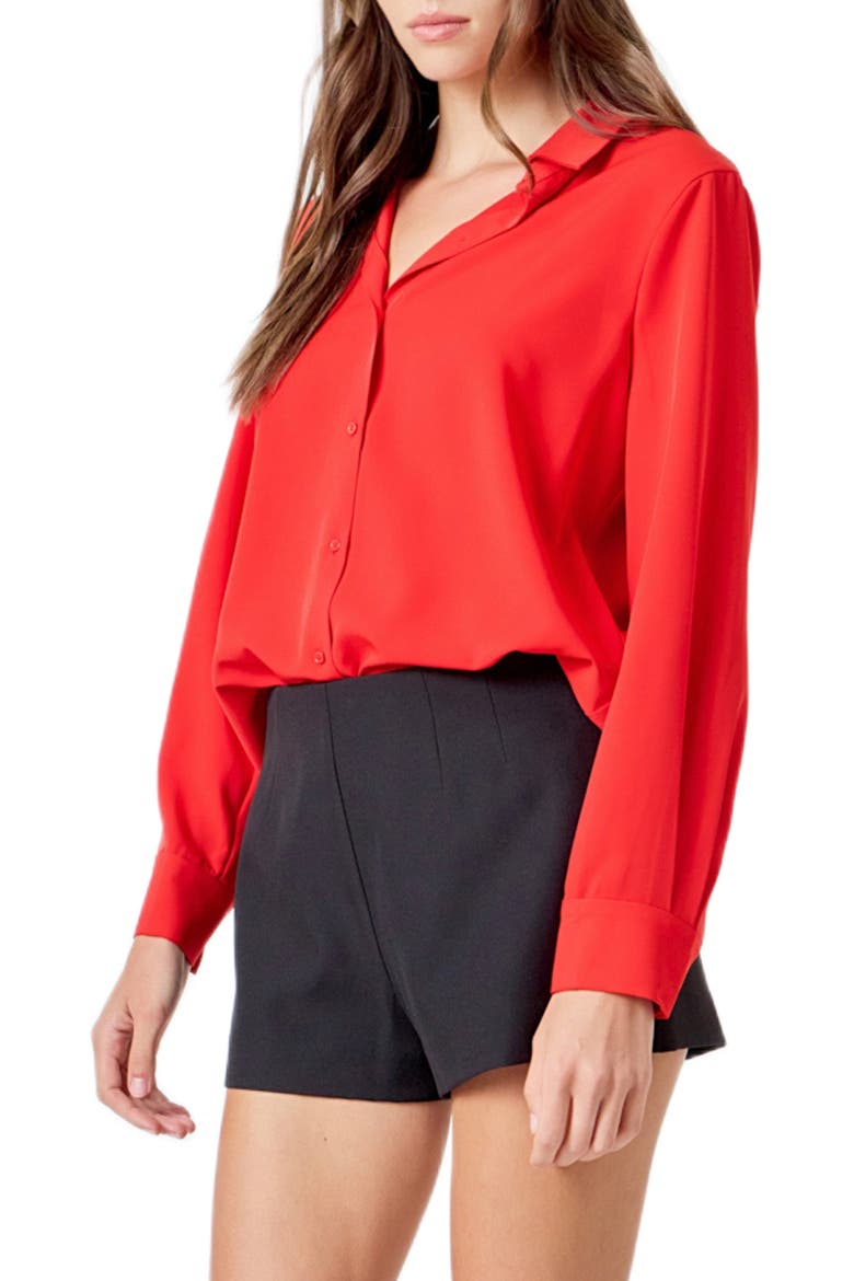 Classic Button-Up Shirt, Alternate, color, RED