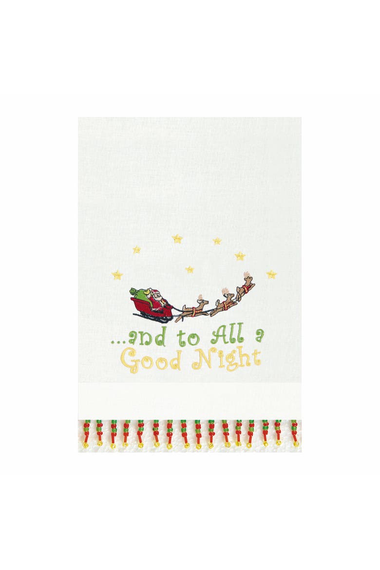 Good Night Beaded Guest Towel, Alternate, color, Green