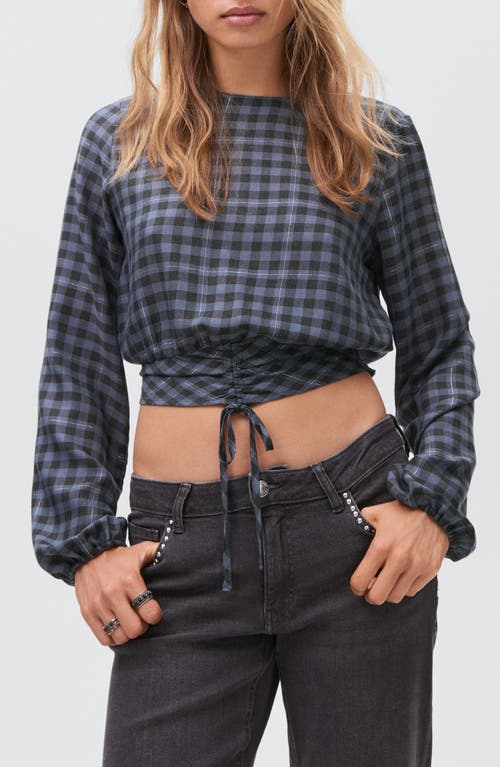 Mango Teen Plaid & Metallic Stripe Crop Top In Multi